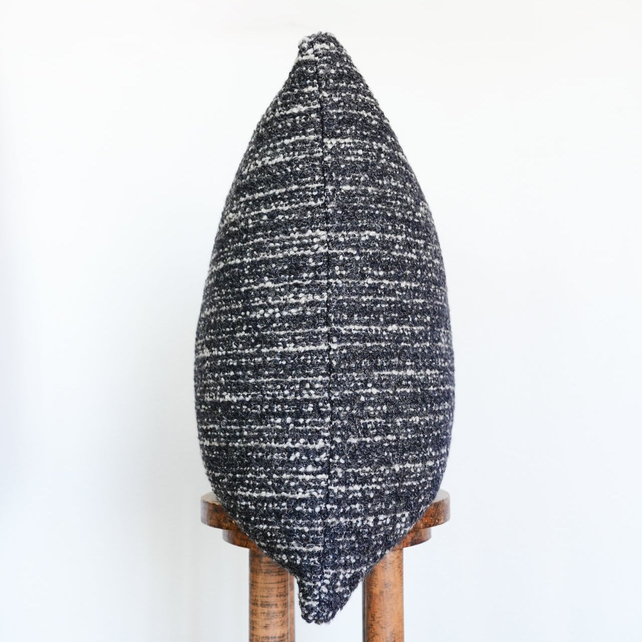 Black, Charcoal & Ivory Nubby Wool Striations Pillow 24x24