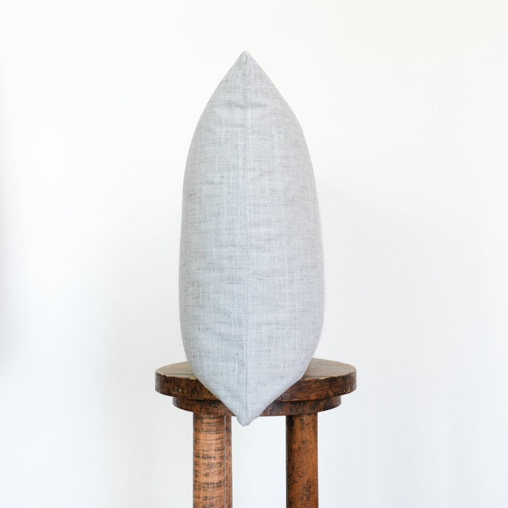 Grey & White Tweed Linen Pillow 20x20