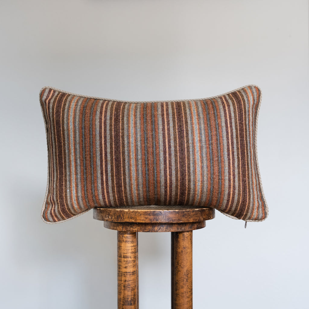 Southwestern Colored Striped Wool Lumbar Pillow 14x22