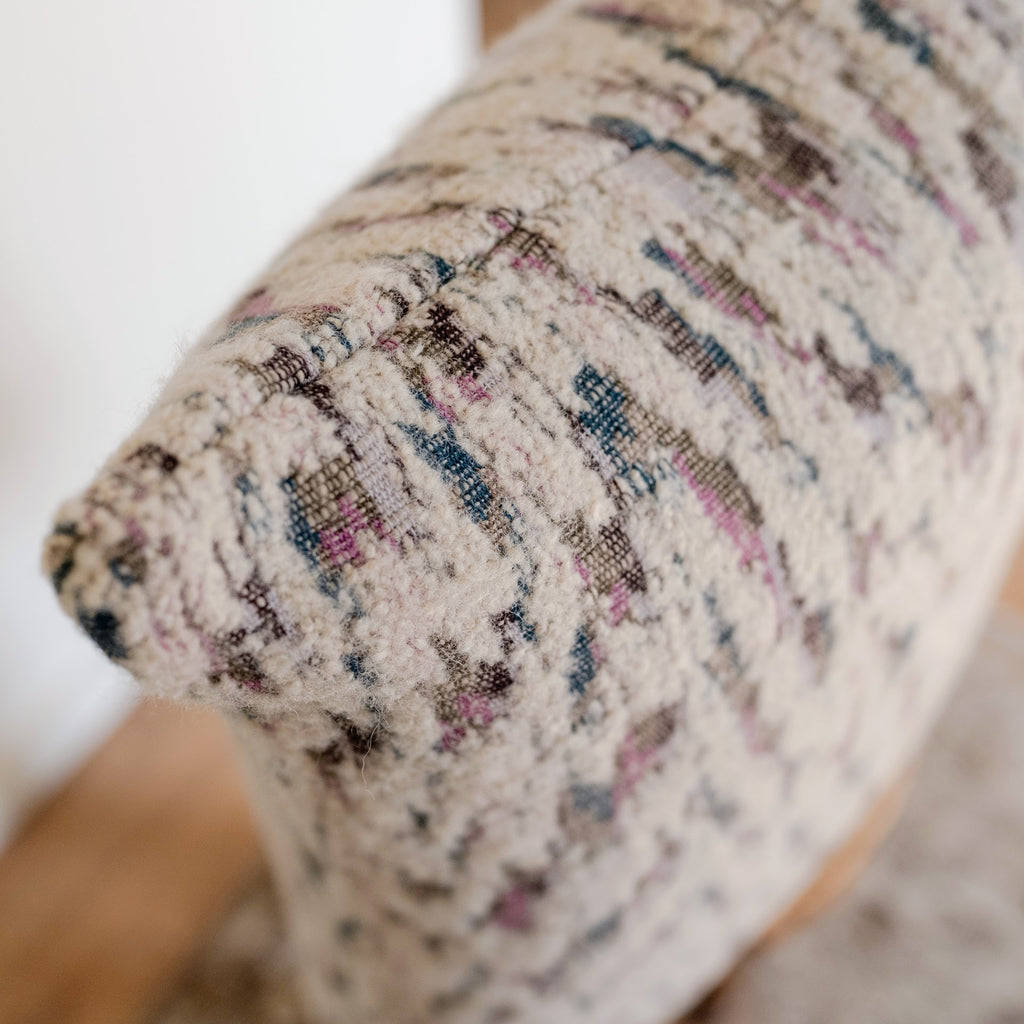 Jewel Tone Heartbeat with Cream Boucle Pillow 20x20