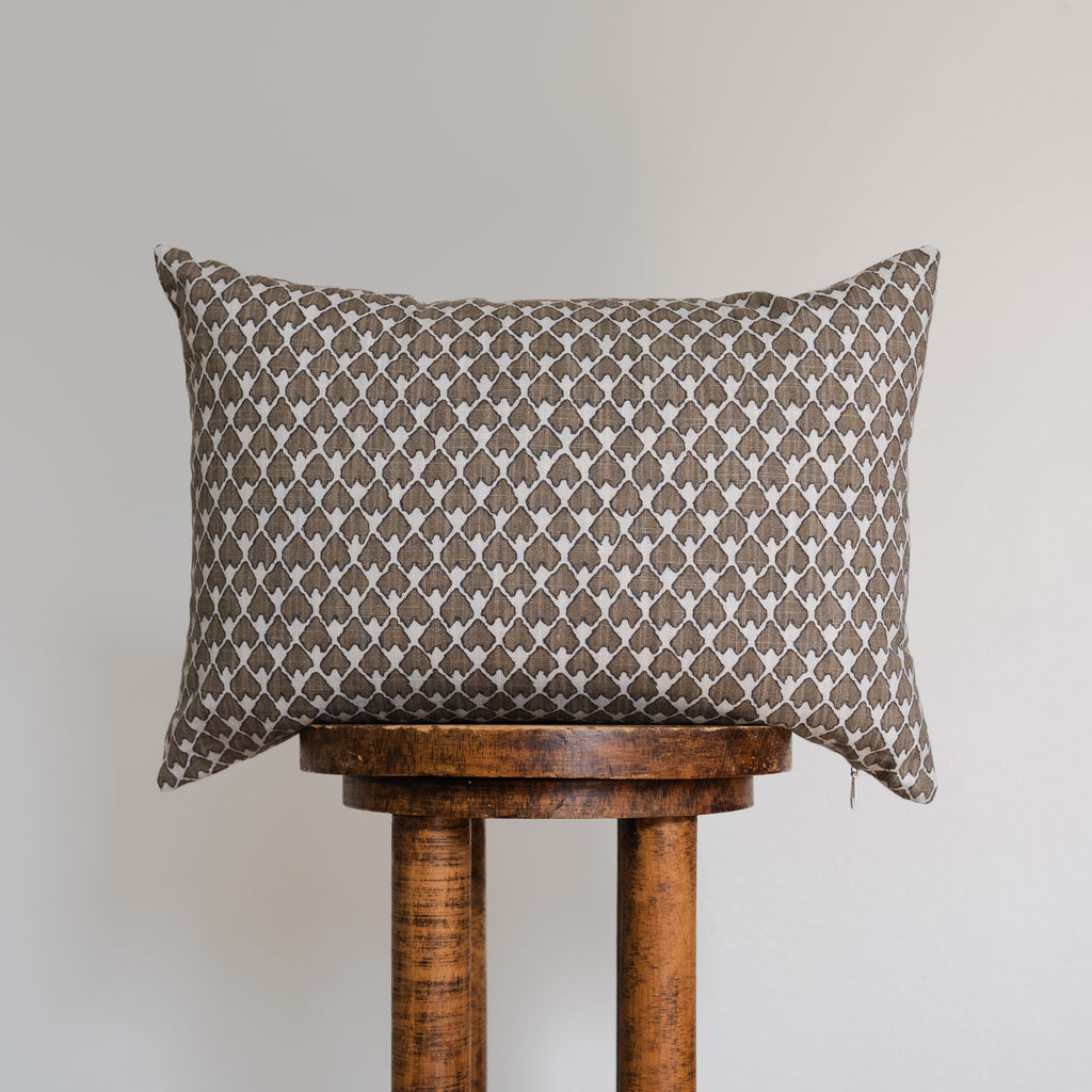 Brown Arrowhead Print Lumbar Pillow 14x20