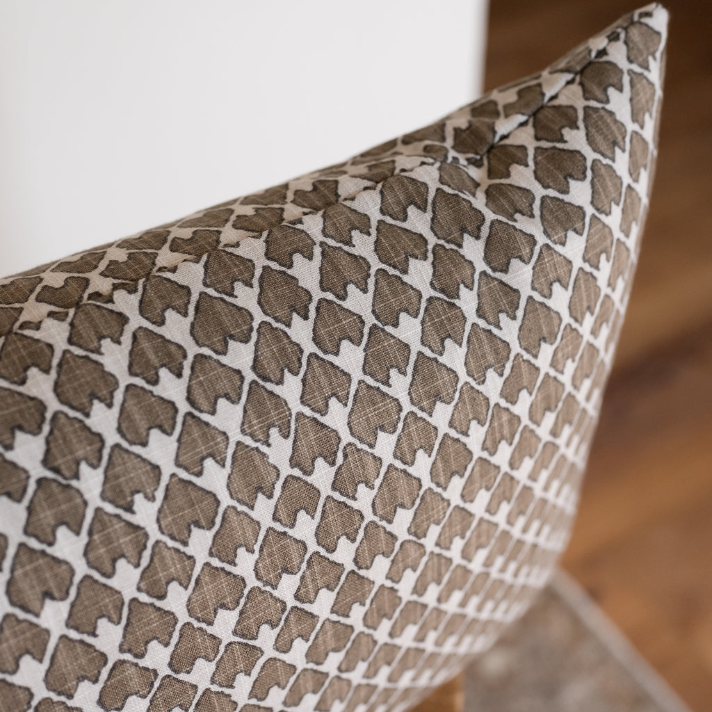 Brown Arrowhead Print Lumbar Pillow 14x20