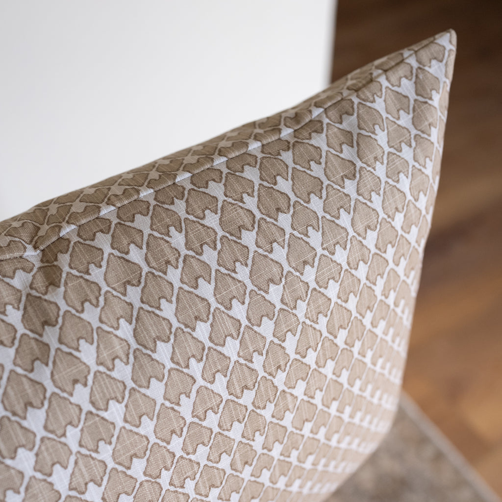 Camel Arrowhead Print Lumbar Pillow 16x24
