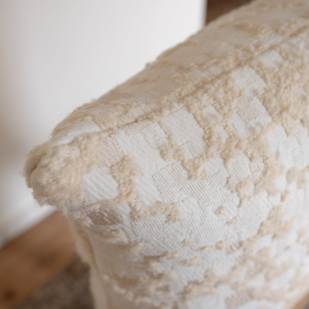 Ivory Woven Geometric Boucle Pillow 22x22