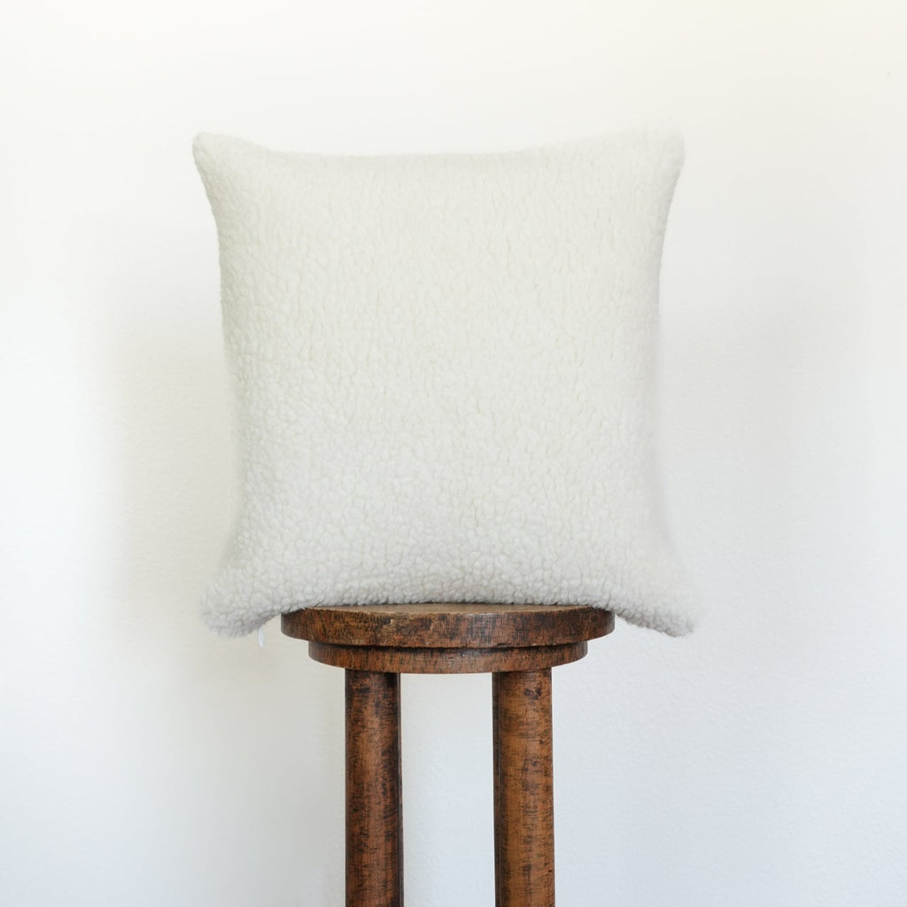 Off-White Curly Sheepskin Pillow 18x18