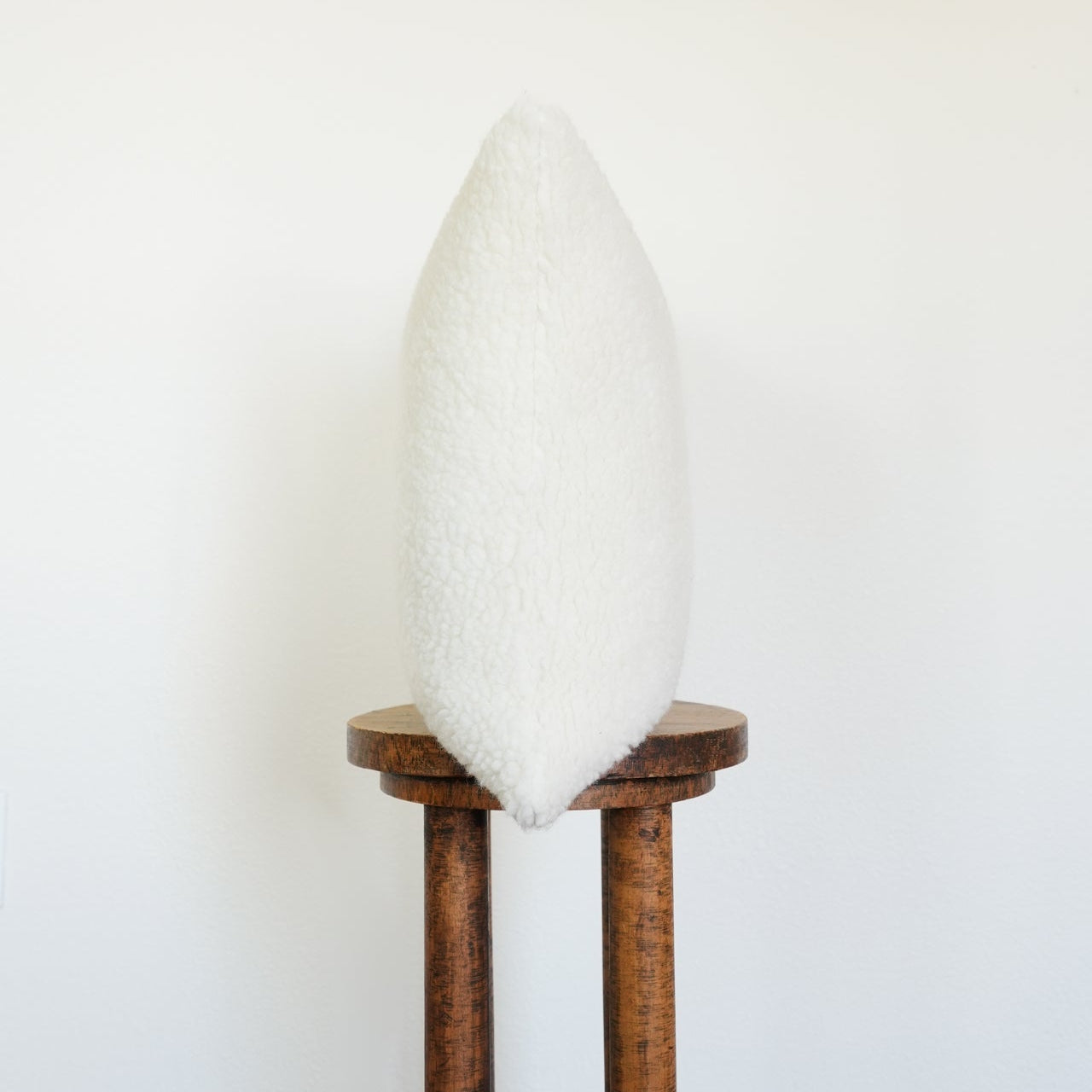 Off-White Curly Sheepskin Pillow 18x18
