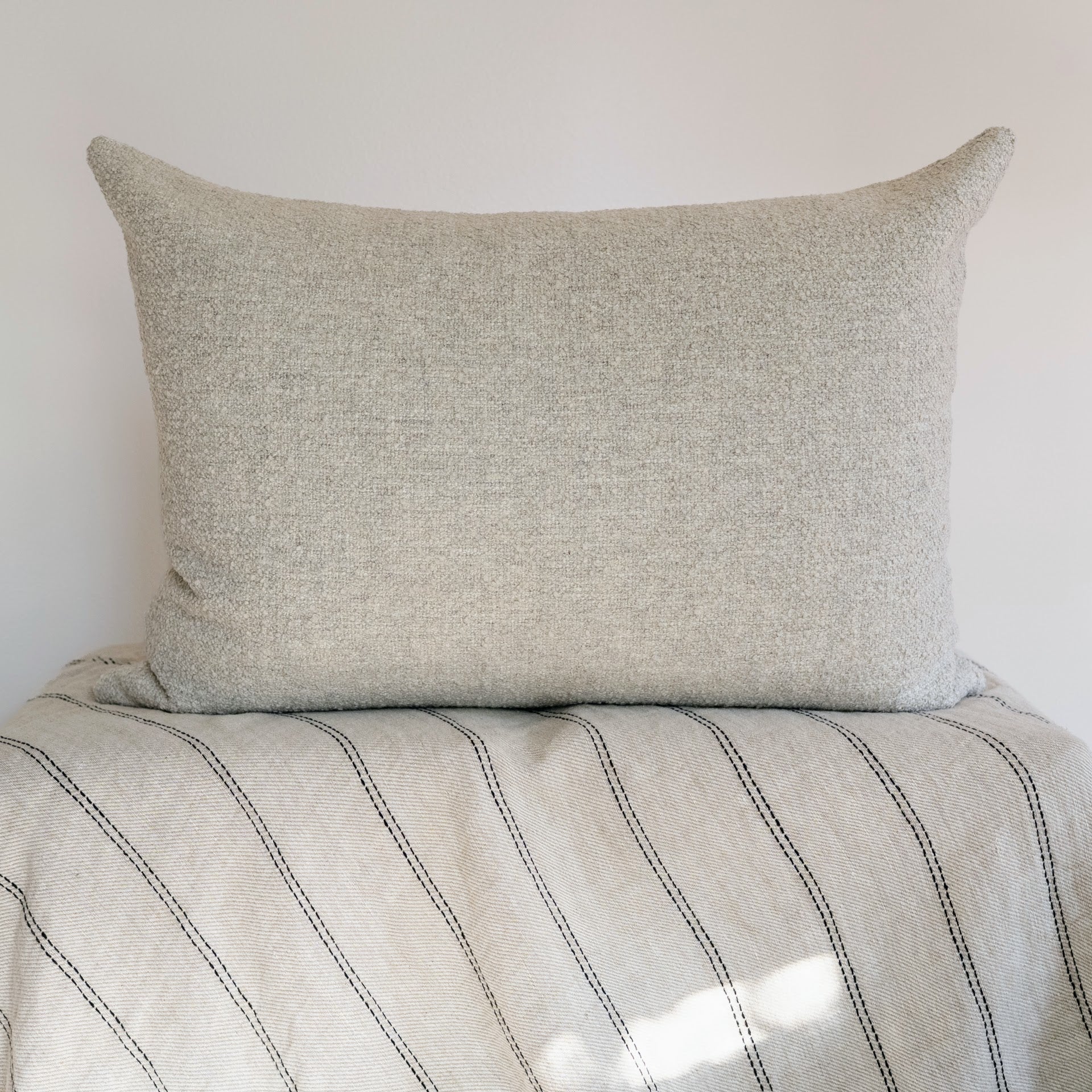 Heathered Grey Nubby Boucle Dutch Euro Set of 2 - 26x36