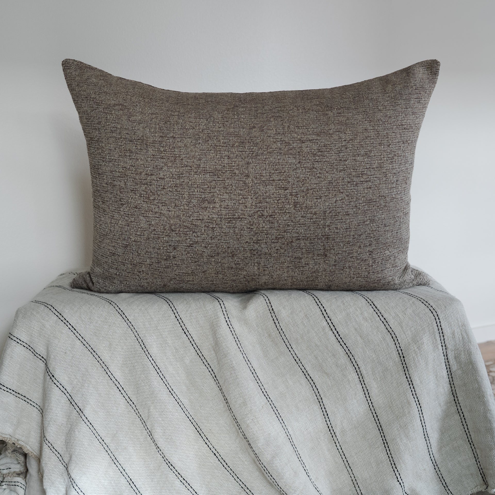 Brown, Grey, & Cream Woven Blend Dutch Euro Set of 2 - 26x36