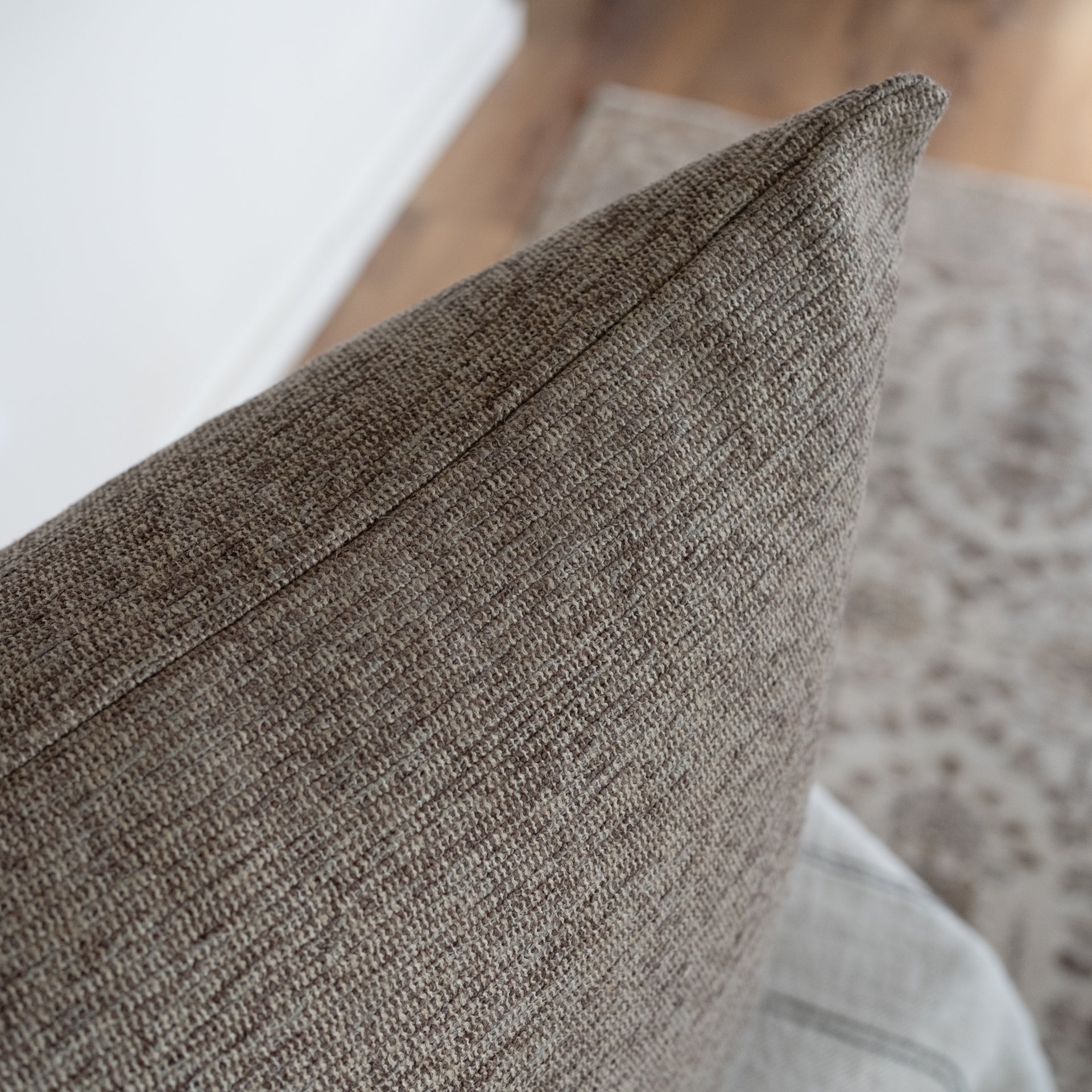 Brown, Grey, & Cream Woven Blend Dutch Euro Set of 2 - 26x36