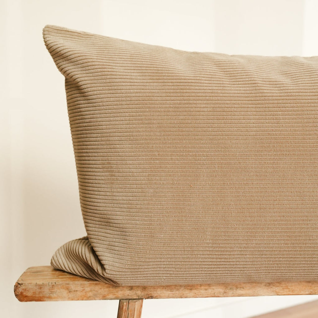 Beige Velvet with Channeling 20x36