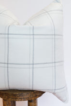 Load image into Gallery viewer, White Wool with Grey Plaid Pillow 24x24
