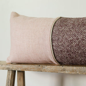Pink Woven with Plum and Welt Accent Lumbar 12x30