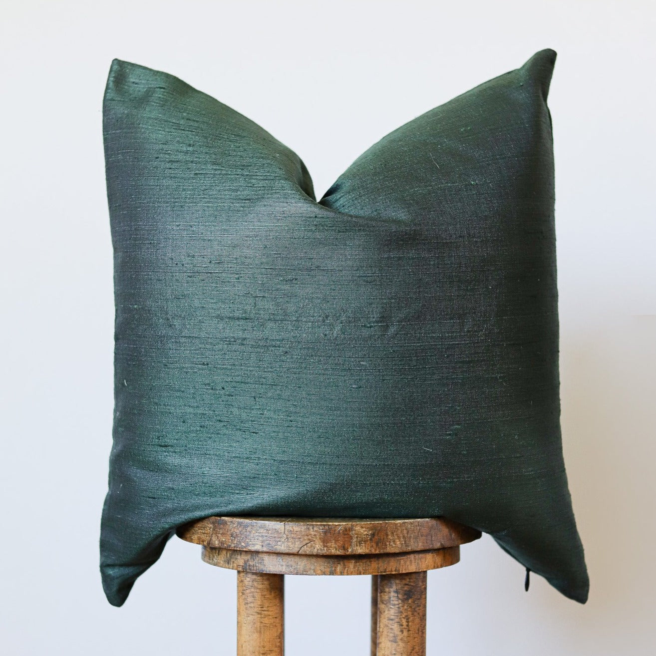 Forest Green Silk Pillow 22x22