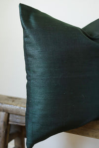 Forest Green Silk Pillow 22x22