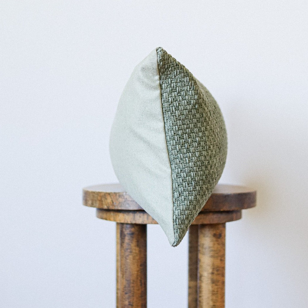Sage Green Chenille Basketweave Lumbar Pillow 12x24