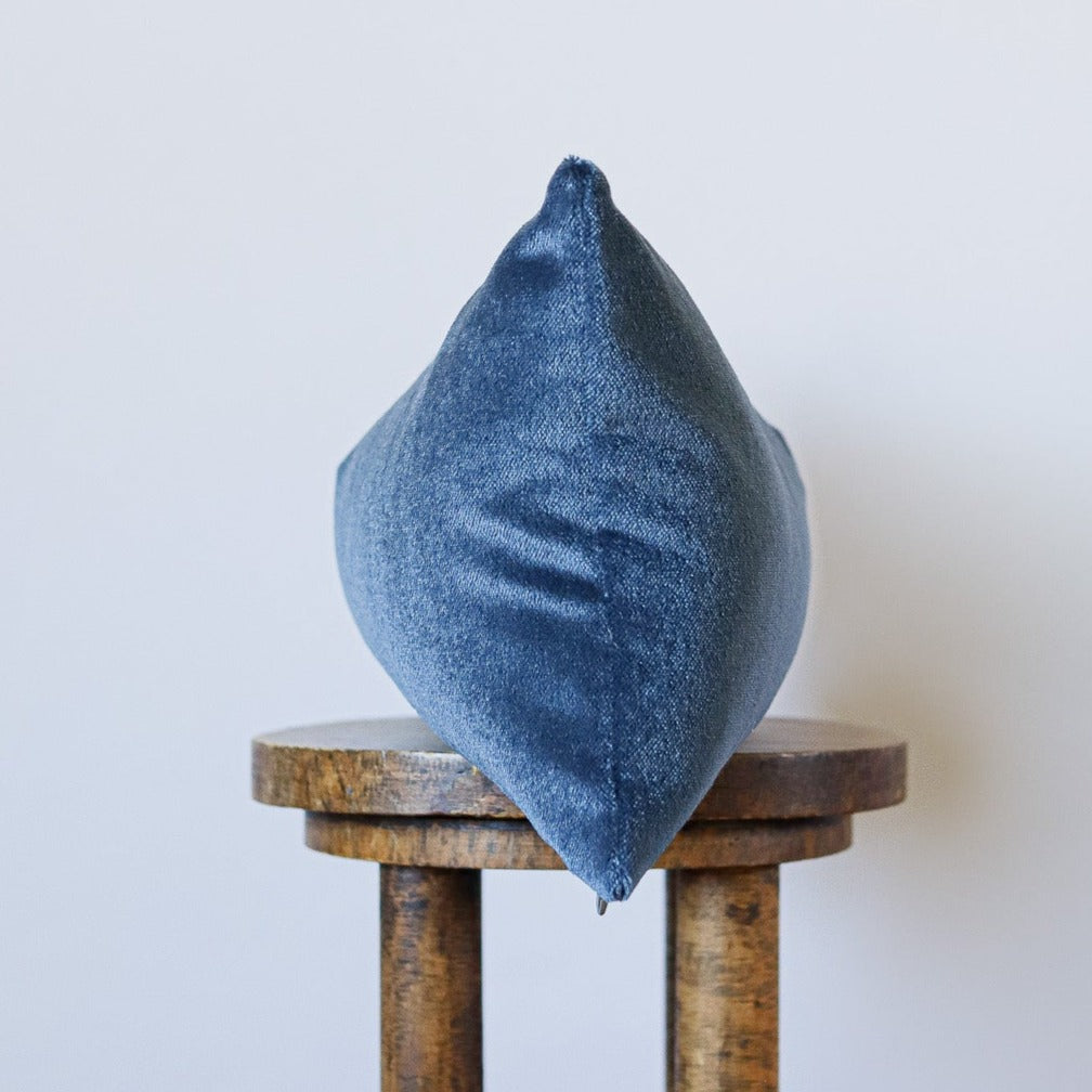 Navy Velvet Lumbar Pillow 12x24