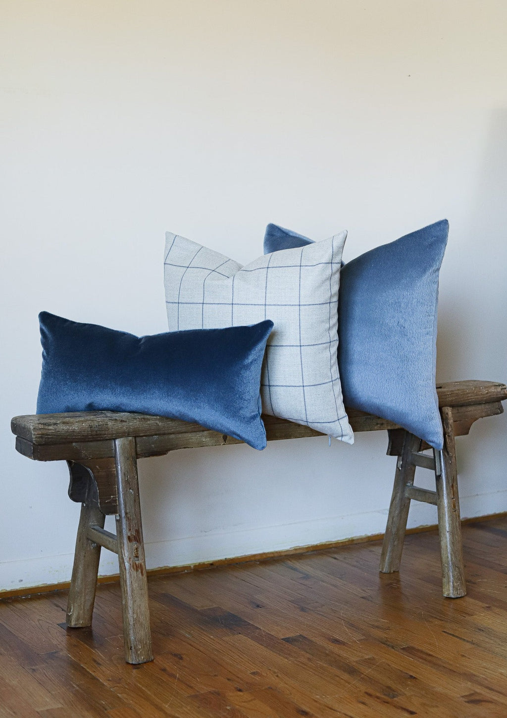 Navy Velvet Lumbar Pillow 12x24