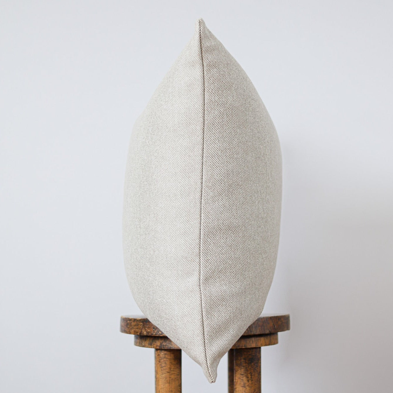 Cream & Brown Wool Pillow 22x22