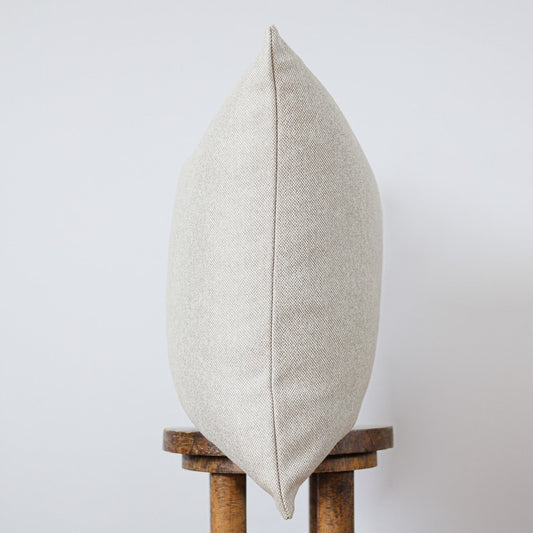 Cream & Brown Wool Pillow 22x22