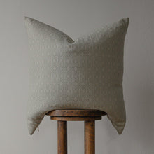 Load image into Gallery viewer, Off White Wool with Light Blue Diamond Pattern Pillow 24x24
