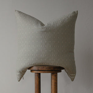 Off White Wool with Light Blue Diamond Pattern Pillow 24x24