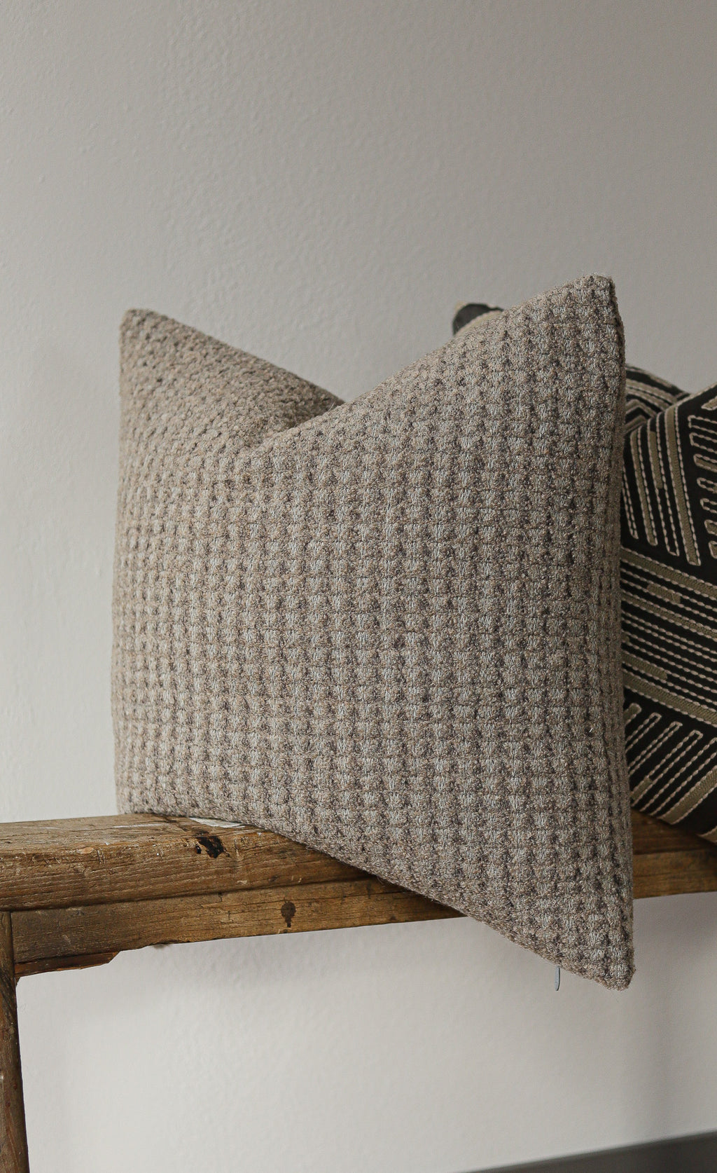 Brown with Embroidered Beige Arrows Pillow 22x22