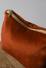 Load image into Gallery viewer, Rust Orange Alpaca Zipper Clutch

