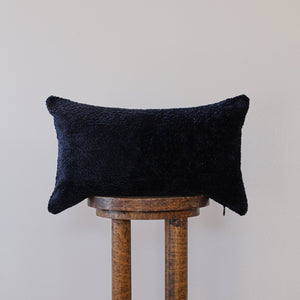 Navy Chenille Tufts Lumbar Pillow 12x20