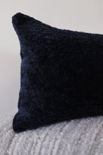 Load image into Gallery viewer, Navy Chenille Tufts Lumbar Pillow 12x20
