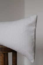 Load image into Gallery viewer, White Wool w/ Grey Hatched Lines Decorative Lumbar Pillow 14x28

