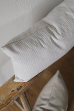 Load image into Gallery viewer, White Wool w/ Grey Hatched Lines Decorative Lumbar Pillow 14x28
