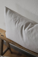 Load image into Gallery viewer, White Wool w/ Grey Hatched Lines Decorative Lumbar Pillow 14x28
