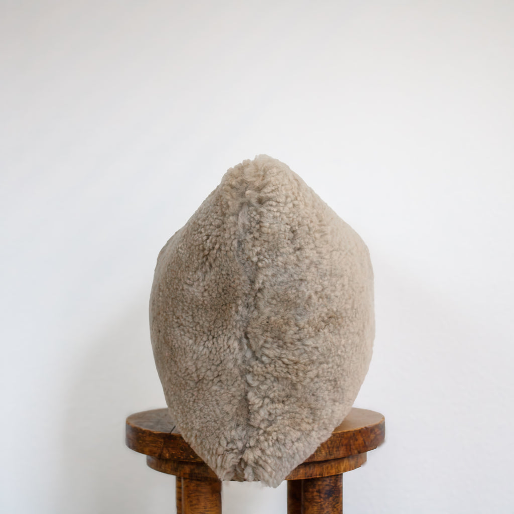 Oatmeal Sheepskin Hide Lumbar Pillow 12x18