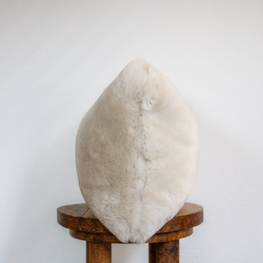 Ivory Sheepskin Hide Lumbar Pillow 12x18