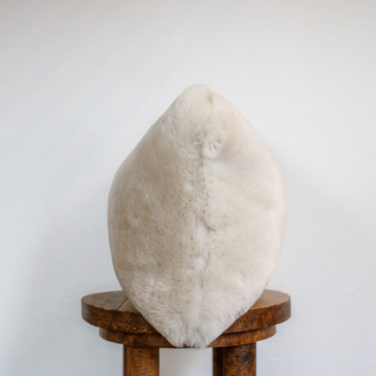 Ivory Sheepskin Hide Lumbar Pillow 12x18