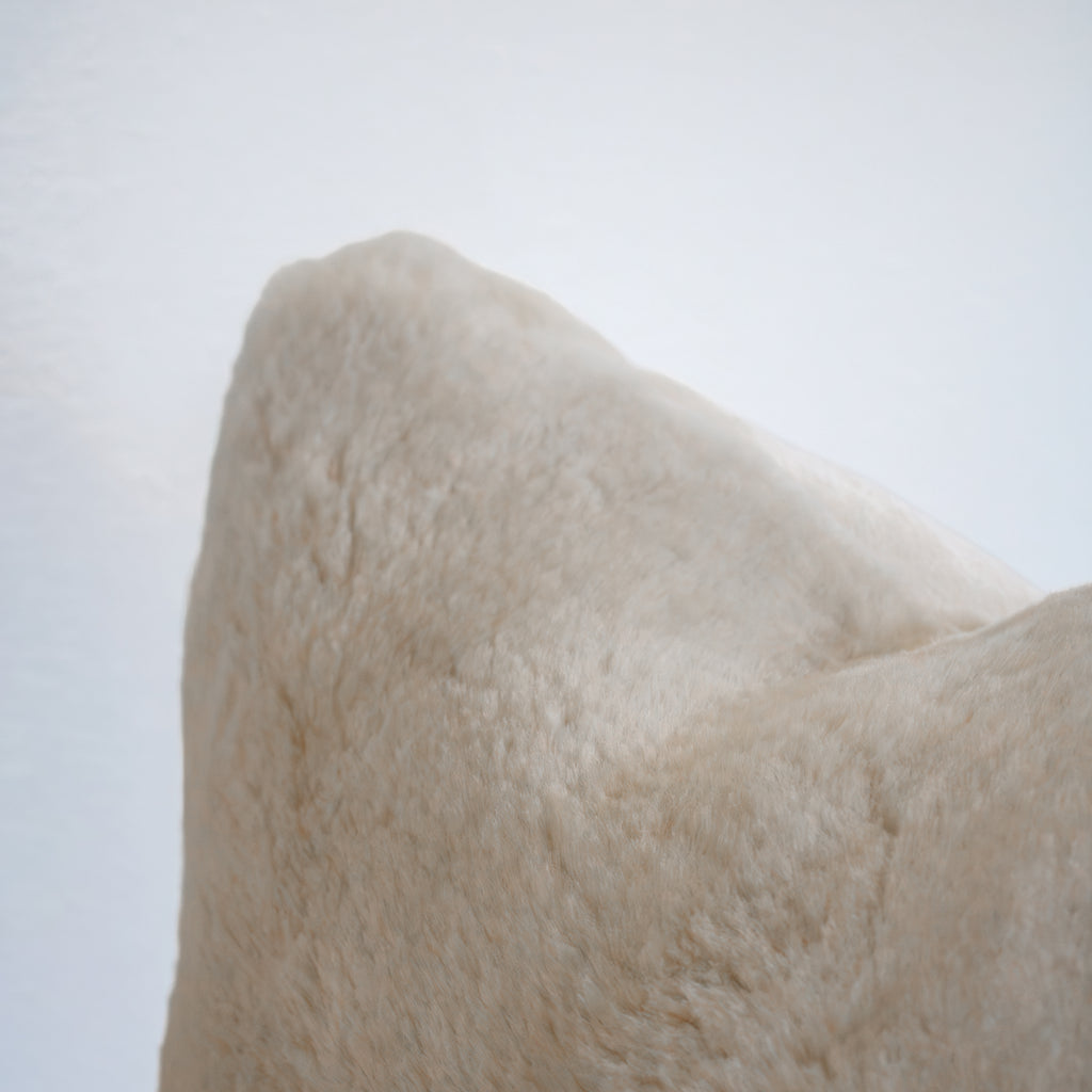 Ivory Sheepskin Hide Lumbar Pillow 12x18