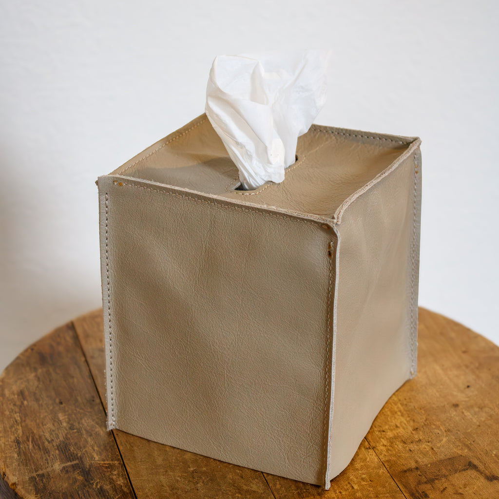Sand Dune Leather Single Tissue Box Cover