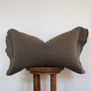Mushroom Linen with Relaxed Flange Lumbar Pillow 16x24