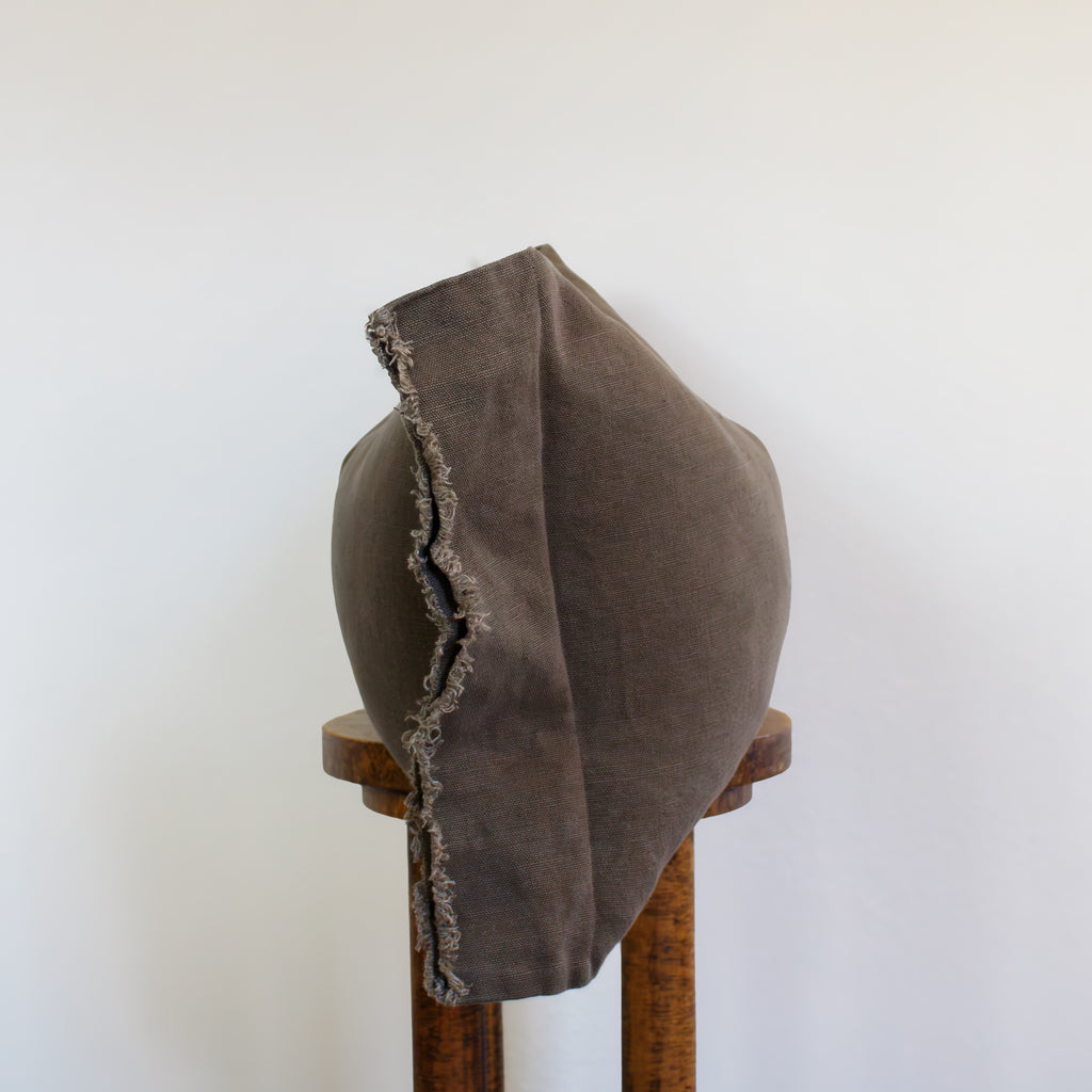 Mushroom Linen with Relaxed Flange Lumbar Pillow 16x24
