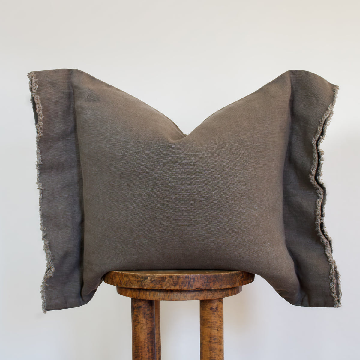 Mushroom Linen with Relaxed Flange Pillow 20x20