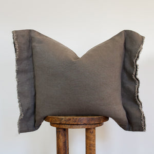 Mushroom Linen with Relaxed Flange Pillow 20x20