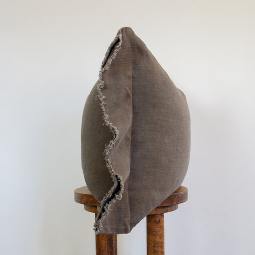 Mushroom Linen with Relaxed Flange Pillow 20x20