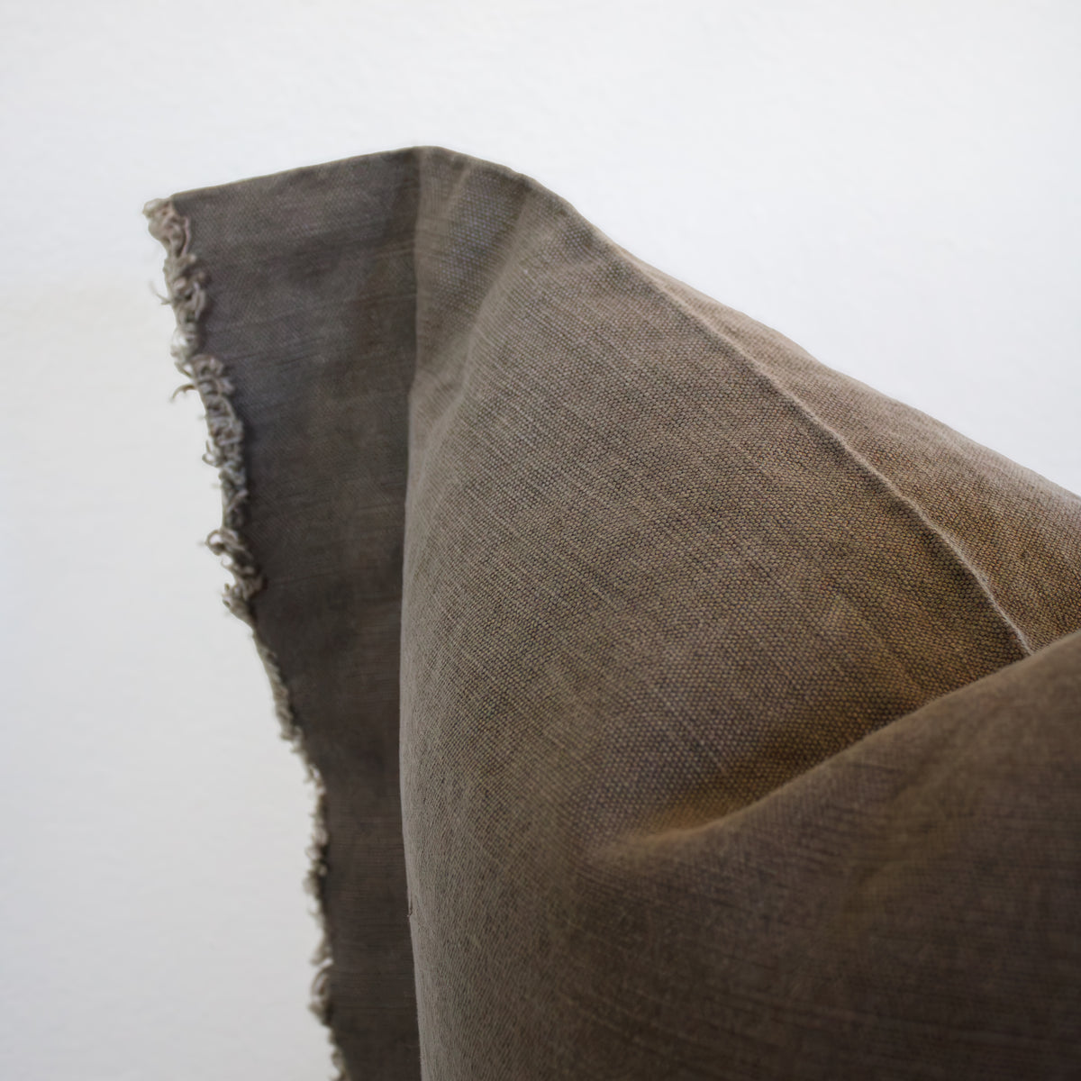 Mushroom Linen with Relaxed Flange Pillow 20x20