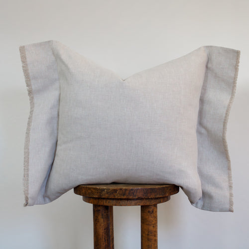 Cream Linen with Relaxed Flange Pillow 20x20
