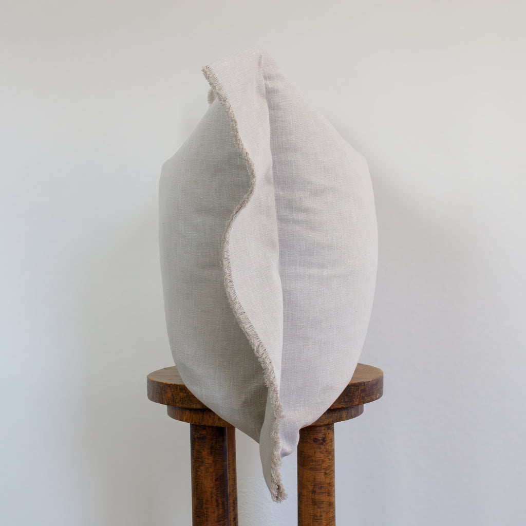 Cream Linen with Relaxed Flange Pillow 20x20