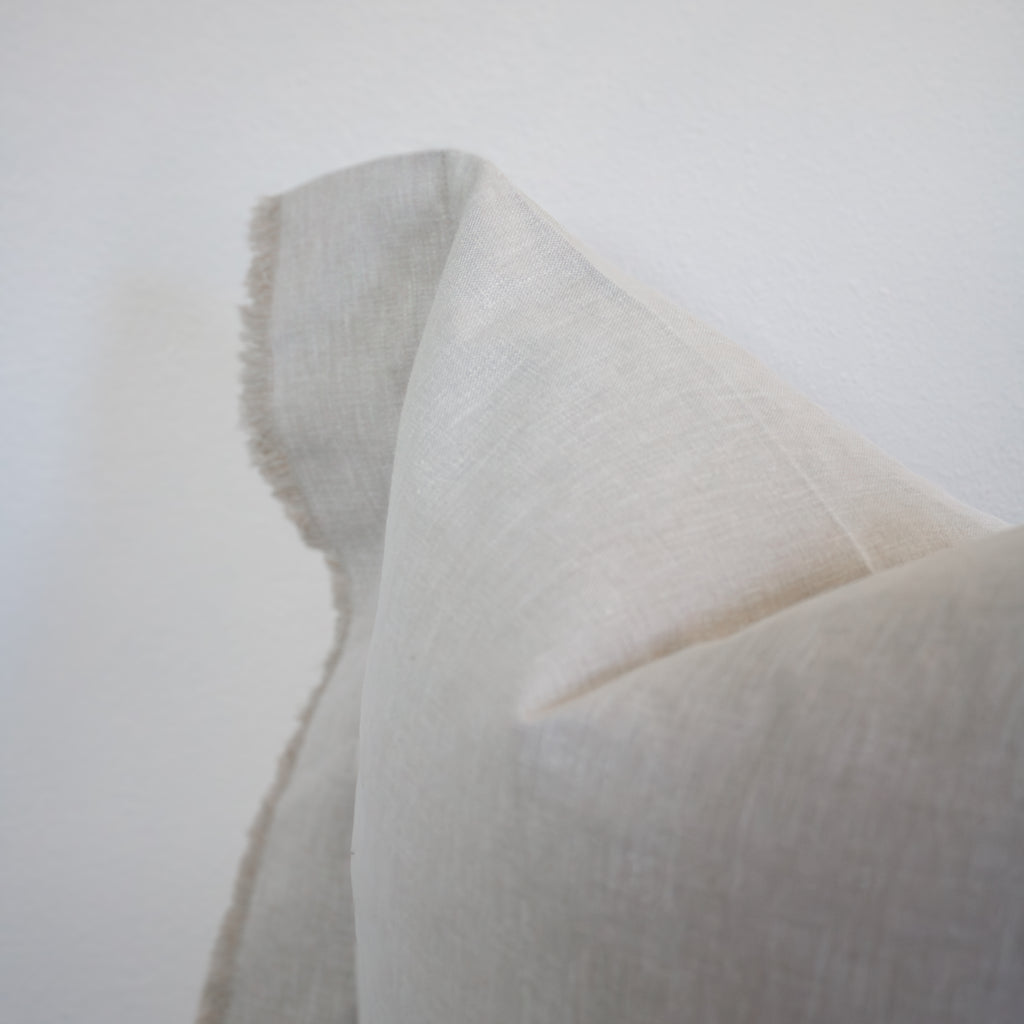 Cream Linen with Relaxed Flange Pillow 20x20