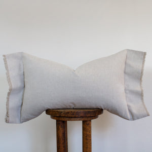Cream Linen with Relaxed Flange Lumbar Pillow 16x24
