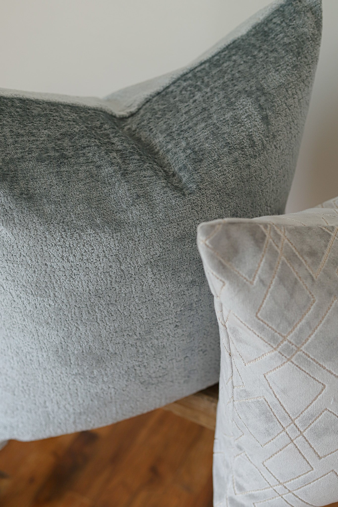 Powder Blue Chenille Decorative Pillow 24x24