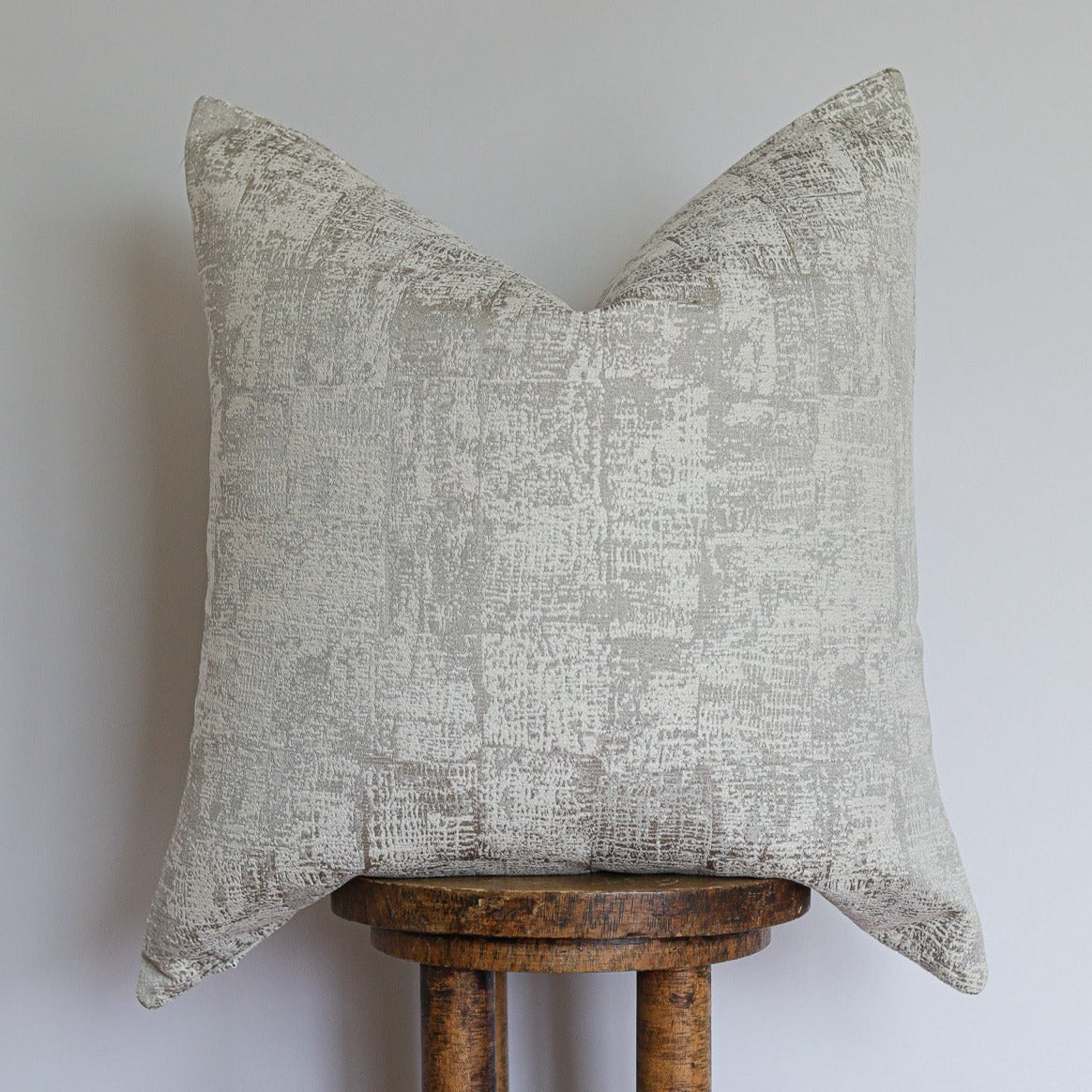 Silver & White Abstract Decorative Pillow 24x24