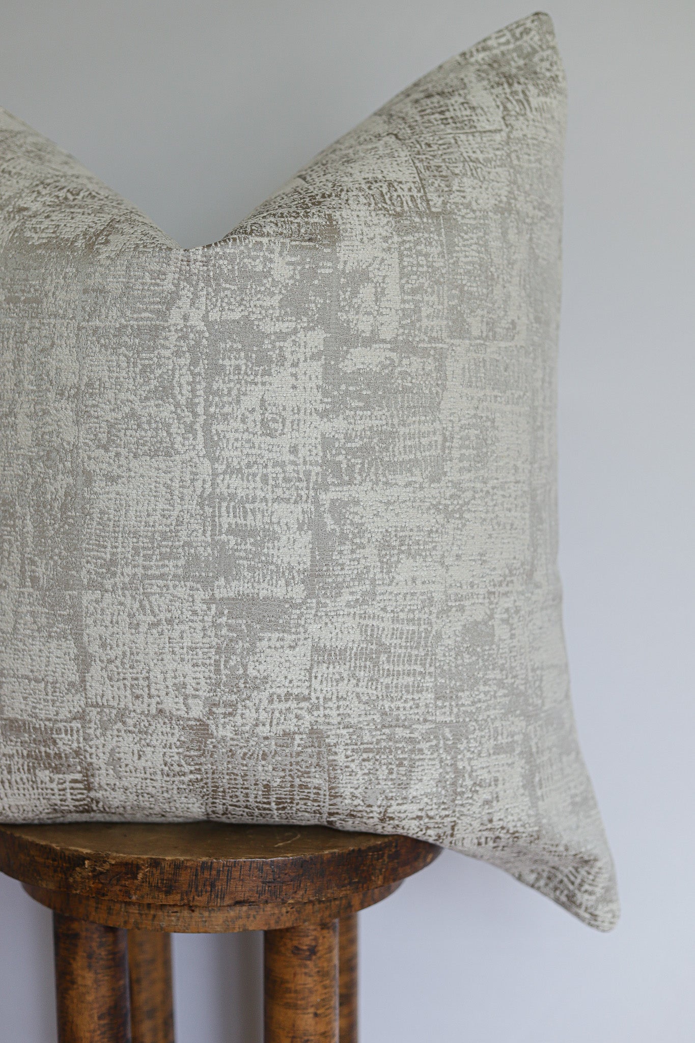 Silver & White Abstract Decorative Pillow 24x24